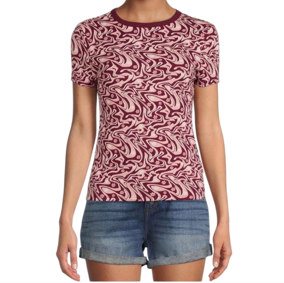 No Boundaries Juniors Retro Look Hippie Tee Shirt, Flower Power! - Picture 2 of 13